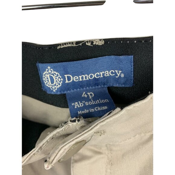Democracy Womens Absolution Khaki Pants 4P Cotton Blend Made In China - Picture 3 of 4